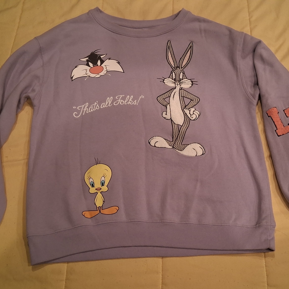 Warner Bros. Lilac Sweatshirt with Cartoon Characters
